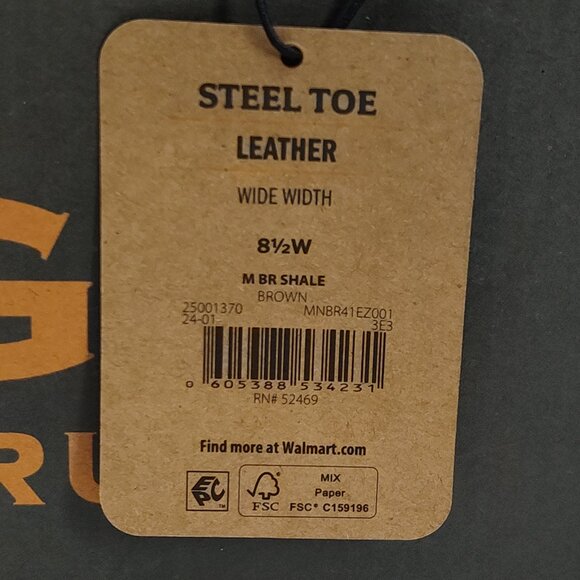 Brahma Shale Steel Toe Leather Work Shoe 8.5W Anti-Fatigue Eco-Friendly Insole - Picture 9 of 9